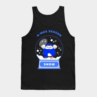 Xmas Season Snow Penguin (Blue) Tank Top